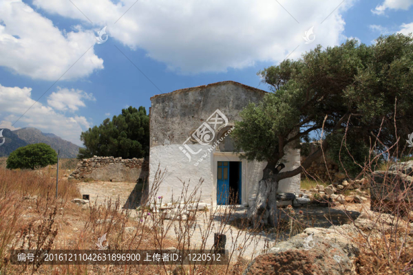 Antimachia附近的村莊，中世紀的城堡遺址