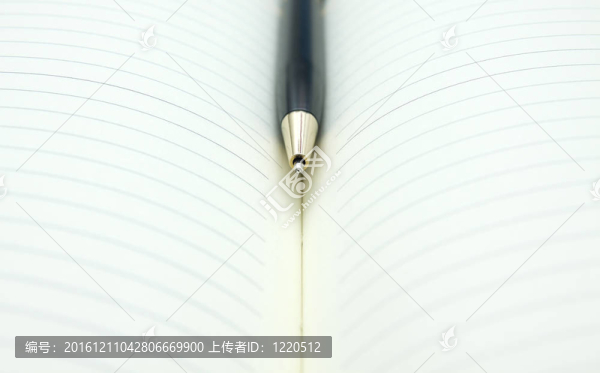 書中間的鋼筆