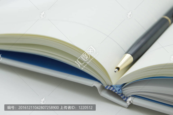 書中間的鋼筆