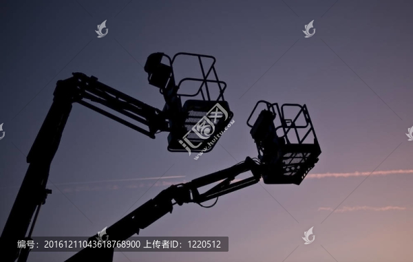 兩個櫻桃采摘夜空的剪影