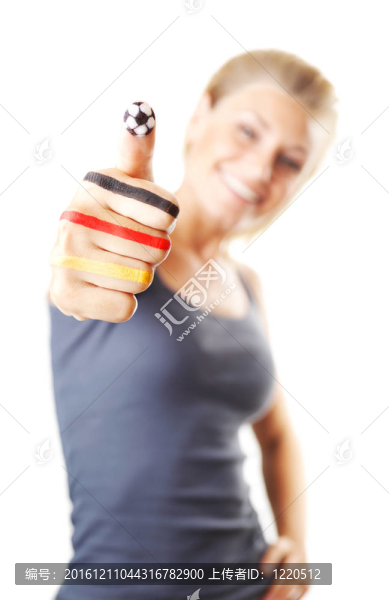 快樂足球迷的手勢
