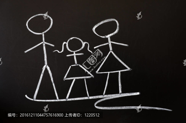 粉筆畫(huà)的家庭
