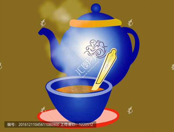 茶壺和熱茶杯