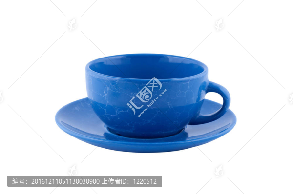 深藍(lán)色的杯子在白色上孤立。