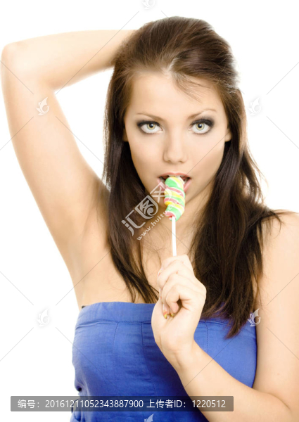 棒棒糖女孩甜蜜的糖果分離