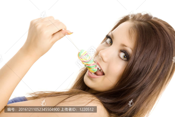 棒棒糖女孩甜蜜的糖果分離