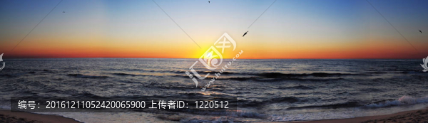 海上日出全景