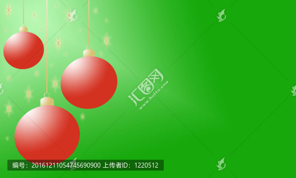 綠色背景與紅色圣誕飾品和發(fā)光黃金