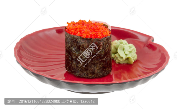 有一魚魚子醬孤立在白色背景的粟實(shí)