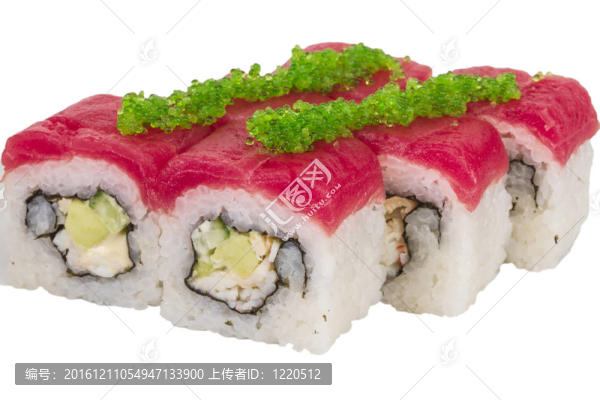 真希壽司卷由螃蟹；鱷梨；黃瓜里面。新鮮的