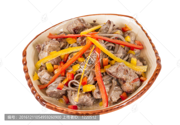 豬肉的亞洲式面條；香辣美味可口