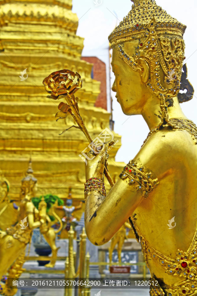 泰國(guó)雕塑在Wat,Phra,Kaeo。