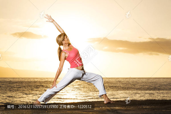 一個(gè)美麗的瑜伽女子剪影