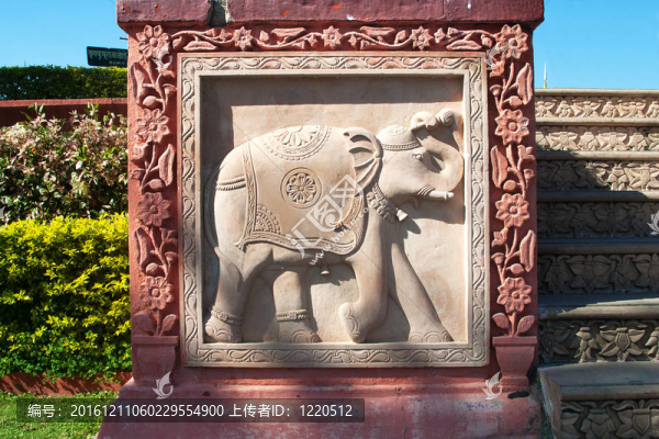烏代布爾公園大象浮雕