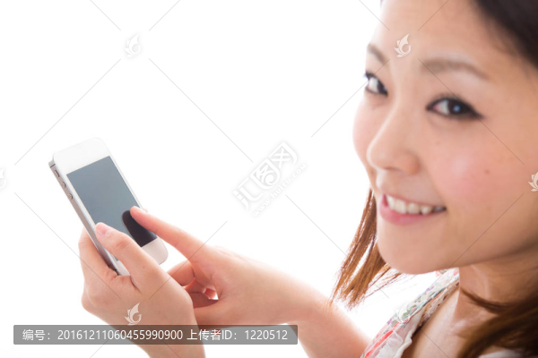 女人和智能手機