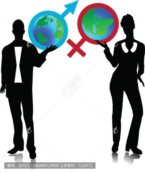 男人和女人拿著地球儀