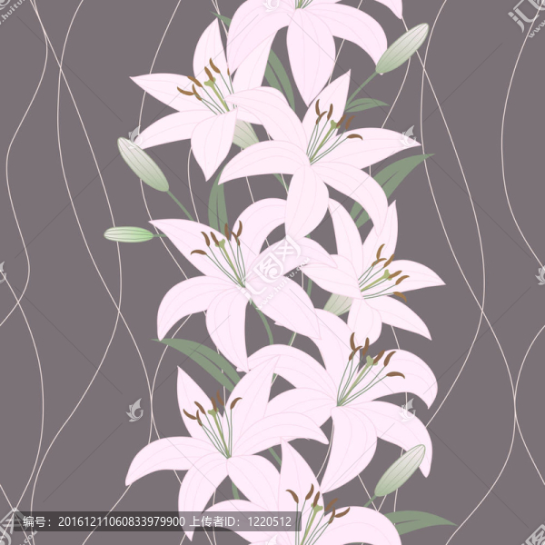 無縫壁紙百合花