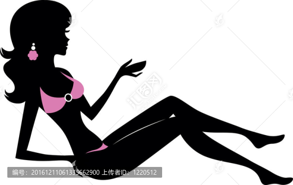 Bikini的女人剪影白色隔離