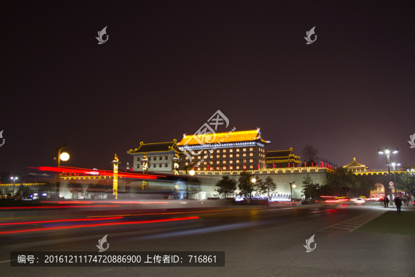 西安永寧門(mén)城墻夜景