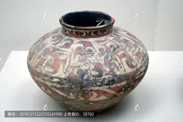 彩繪紅陶罐,夏代