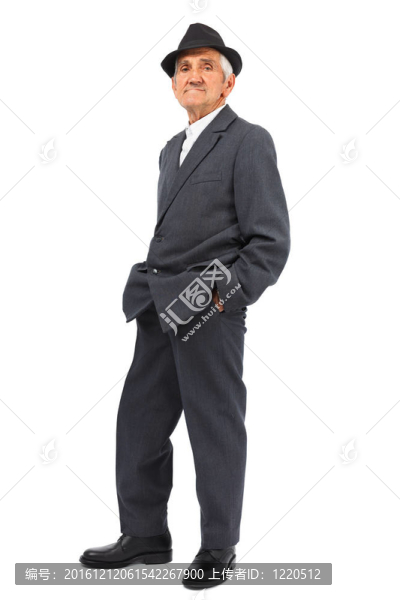 白人背景下的老人