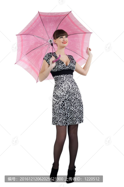 性感女人與玫瑰傘針式