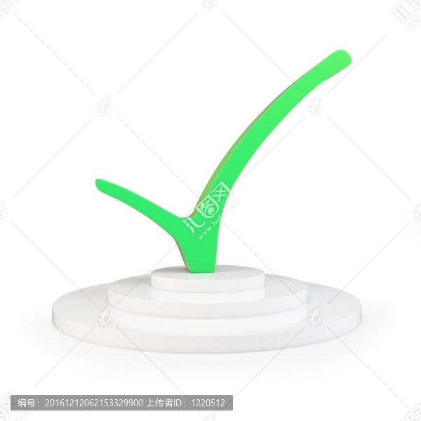 三維綠色刻度標志與底座