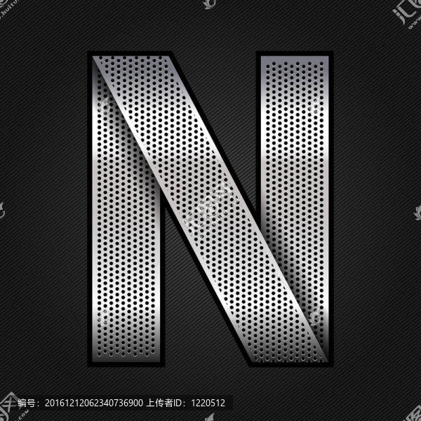 字母金屬鉻絲帶