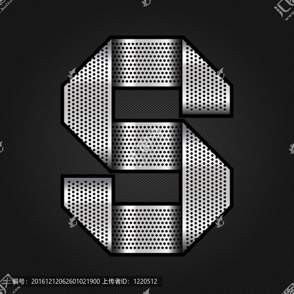 字母金屬鉻絲帶