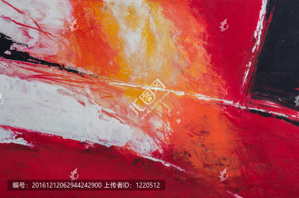 抽象表現(xiàn)主義丙烯畫在紅色