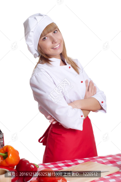 肖像迷人女子廚師