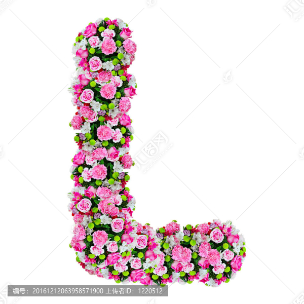 白色的花字母與剪輯路徑