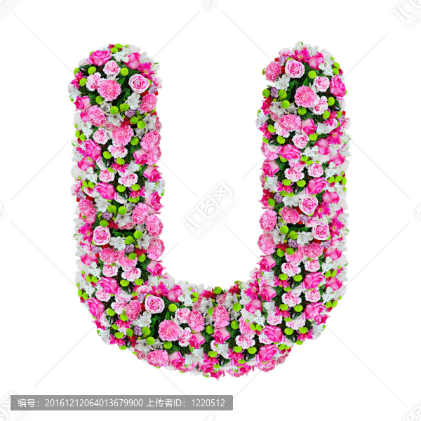 白色的花字母與剪輯路徑