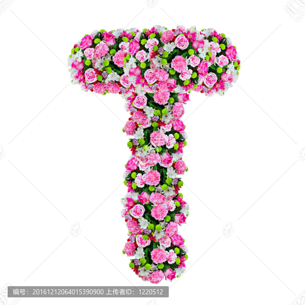 白色的花字母與剪輯路徑