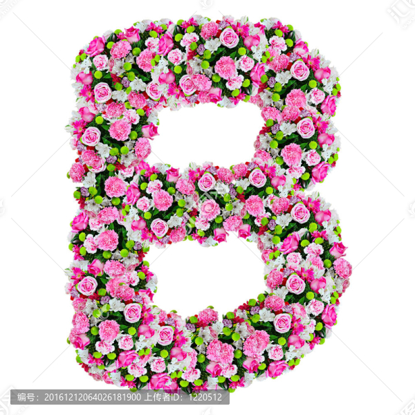 白色的花字母與剪輯路徑
