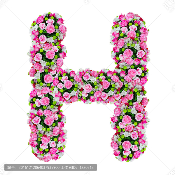 花的字母隔離在白色與剪輯路徑