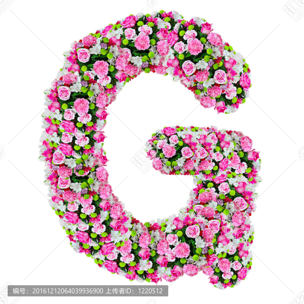 白色的花字母與剪輯路徑