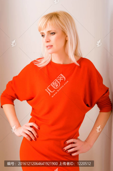 在紅dress_087女人
