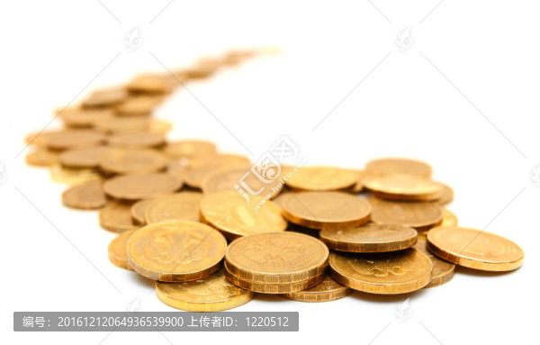 金幣。在白色背景上。