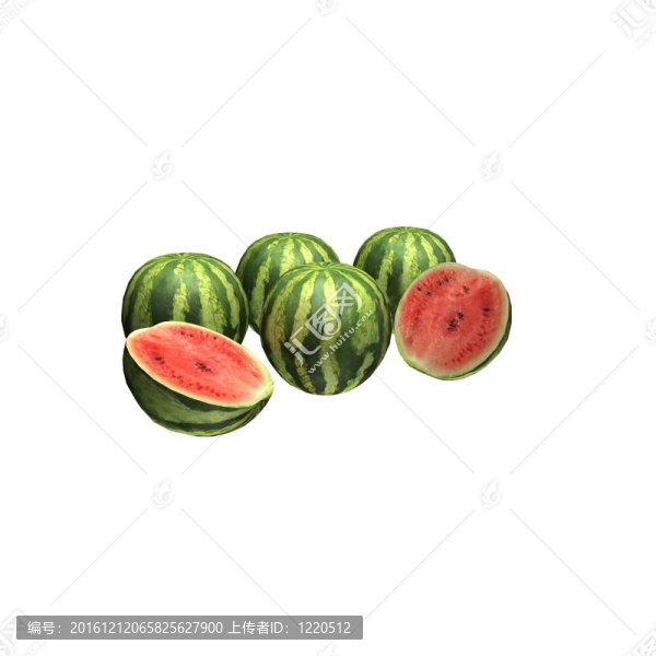 白色西瓜的3D渲染