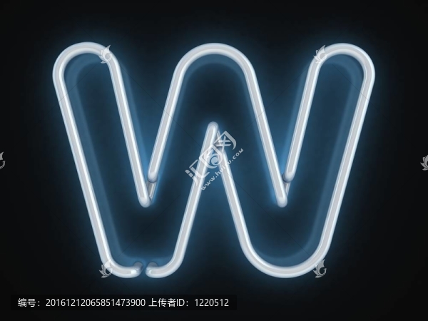 霓虹字體字母W