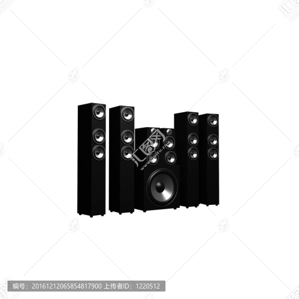 白色背景下的音頻系統(tǒng)3D演示