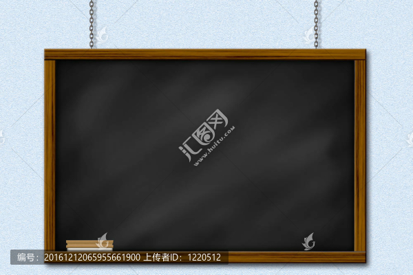 黑板黑板框和藍(lán)色的墻刷掛的