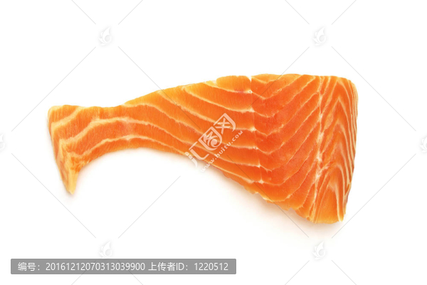 新鮮鮭魚牛排白色背景