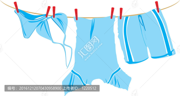 把衣服晾在繩子上