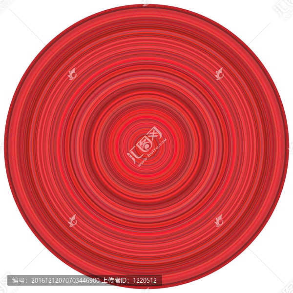 3D渲染同心圓管抽象紅背景