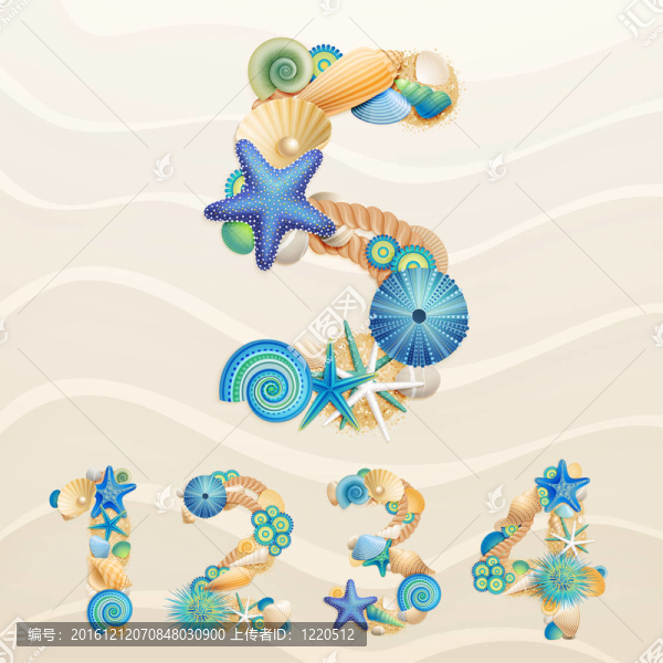 沙背景下的海洋生命字體。
