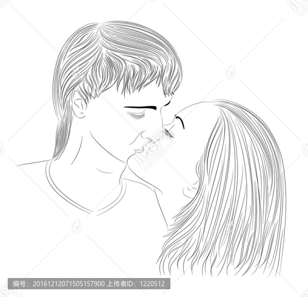 一個(gè)帥哥和一個(gè)女孩的吻