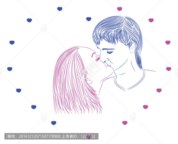 一個(gè)帥哥和一個(gè)女孩的吻