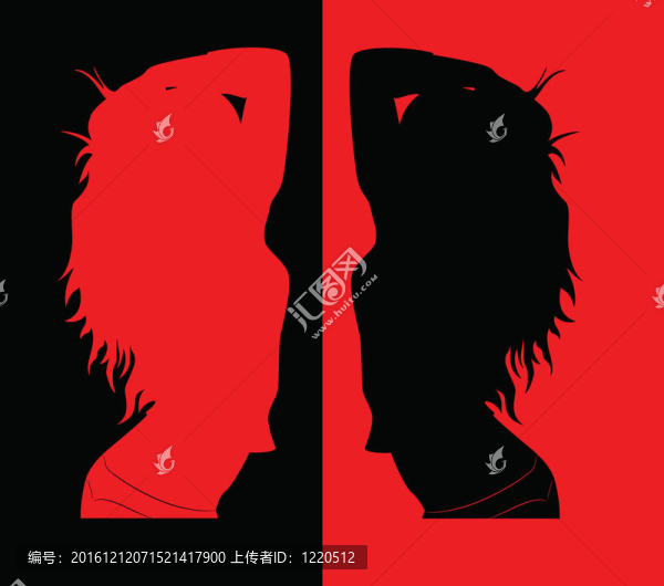 一個(gè)女孩的黑色剪影
